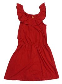 Červené letní šaty s volánem zn. Pepperts!