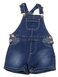Tmavomodré teplákové riflové laclové kraťasy Denim Co.