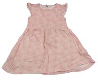 Světlerůžové melírované šaty se srdíčky a volánky PRIMARK