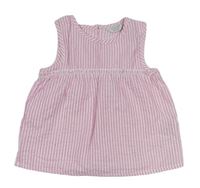 Růžovo-bílý pruhovaný halenkový crop top PRIMARK