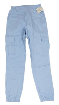 Světlemodré cargo cuff kalhoty 