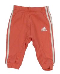 Lososovo-bílé tepláky Adidas 