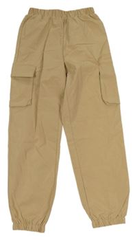 Béžové cargo cuff šusťákové kalhoty SHEIN
