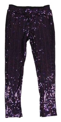 Černo-růžové flitrové legíny Next