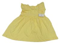 Nové - žluté šaty s madeirou a volánky Matalan