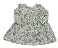 Světlekhakišedé šaty s kytičkami a volánky Matalan