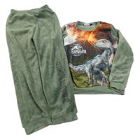 Khaki plyšové pyžamo s dinosaurem - Jurský svět 
