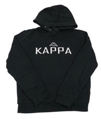Černá mikina s logem a kapucí Kappa