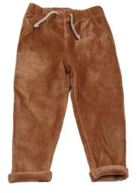 Medové žebrované plyšové kalhoty TEX