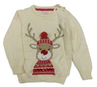 Smetanový svetr se sobem s flitry Smile