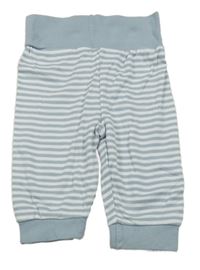 Modrošedo-bílé pruhované tepláky PUSBLU