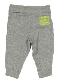 Šedé melírované tepláky s nápisy lupilu