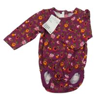 Nové - švestkové body s kytičkami H&M