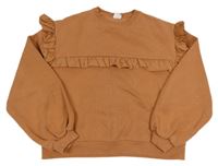 Hnědá mikina s volánkem ZARA