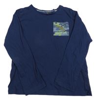 Tmavomodré triko s army kapsou NUTMEG