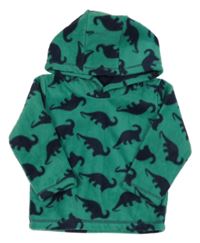 Zelená fleecová mikina s dinosaury a kapucí Matalan