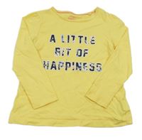 Žluté triko s nápisy lupilu