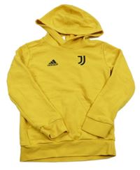 Tmavožlutá mikina s kapucí Adidas