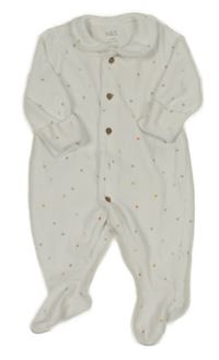 Bílý sametový overal s hvězdičkami a límečkem M&S