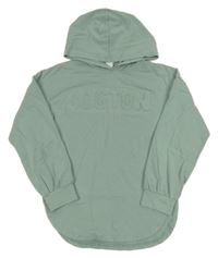 Olivovošedá mikina s 3D nápisem a kapucí SHEIN