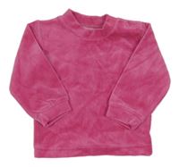 Tmavorůžová sametová mikina