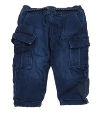 Tmavomodré cargo teplákové rifle PRIMARK