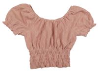 Starorůžová károvaná crop halenka Matalan