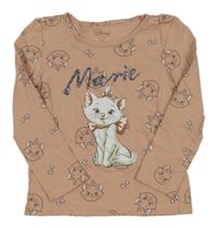 Pudrové triko s kočičkami Marií C&A