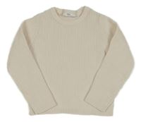 Smetanový žebrovaný crop svetr M&S