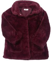 Vínový chlupatý zateplený kabát H&M