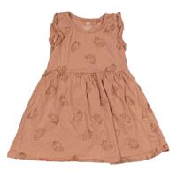 Starorůžové bavlněné šaty s jednorožci zn. H&M