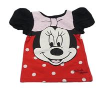 Červeno-černé tričko s Minnie a puntíky H&M