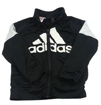 Černo-bílá sportovní propínací mikina s logem Adidas