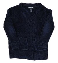 Tmavomodrý žinylkový cardigan Lands'End
