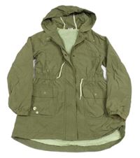 Khaki plátěná podzimní parka s kapucí George