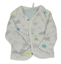 Bílá zateplená propínací mikina s hvězdami a mraky Orchestra