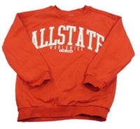 Červená mikina s nápisem