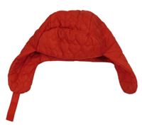 Červená šusťáková prošívaná beranice se srdíčky H&M