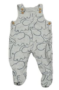 Šedé melírované teplákové dupačky se slony George