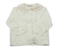 Smetanová halenka s límečkem s květy