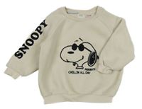 Béžová silná fleecová mikina se Snoopym Zara