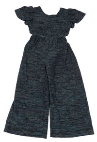 Černo-barevný třpytivý slavnostní culottes overal F&F