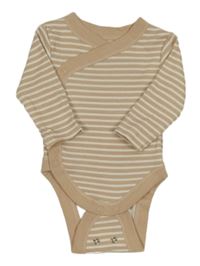 Béžovo-bílé pruhované žebrované zavinovací body Primark