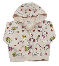 Světlerůžová propínací mikina s Hello Kitty a kapucí Primark
