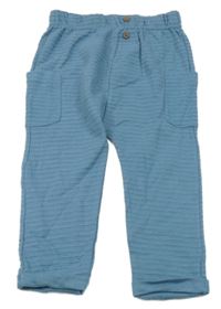 Modré žebrované lehké tepláky s kapsami Nutmeg