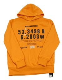 Nové - Oranžová mikina s čísly a kapucí Dunnes