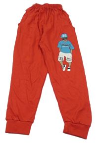 Červené lehké tepláky s klukem