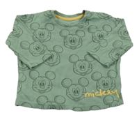 Zelené žebrované triko s Mickeym George