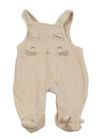 Pudrové sametové dupačky s kočkou George