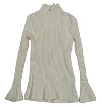 Světlebéžové žebrované triko se stojáčkem C&A